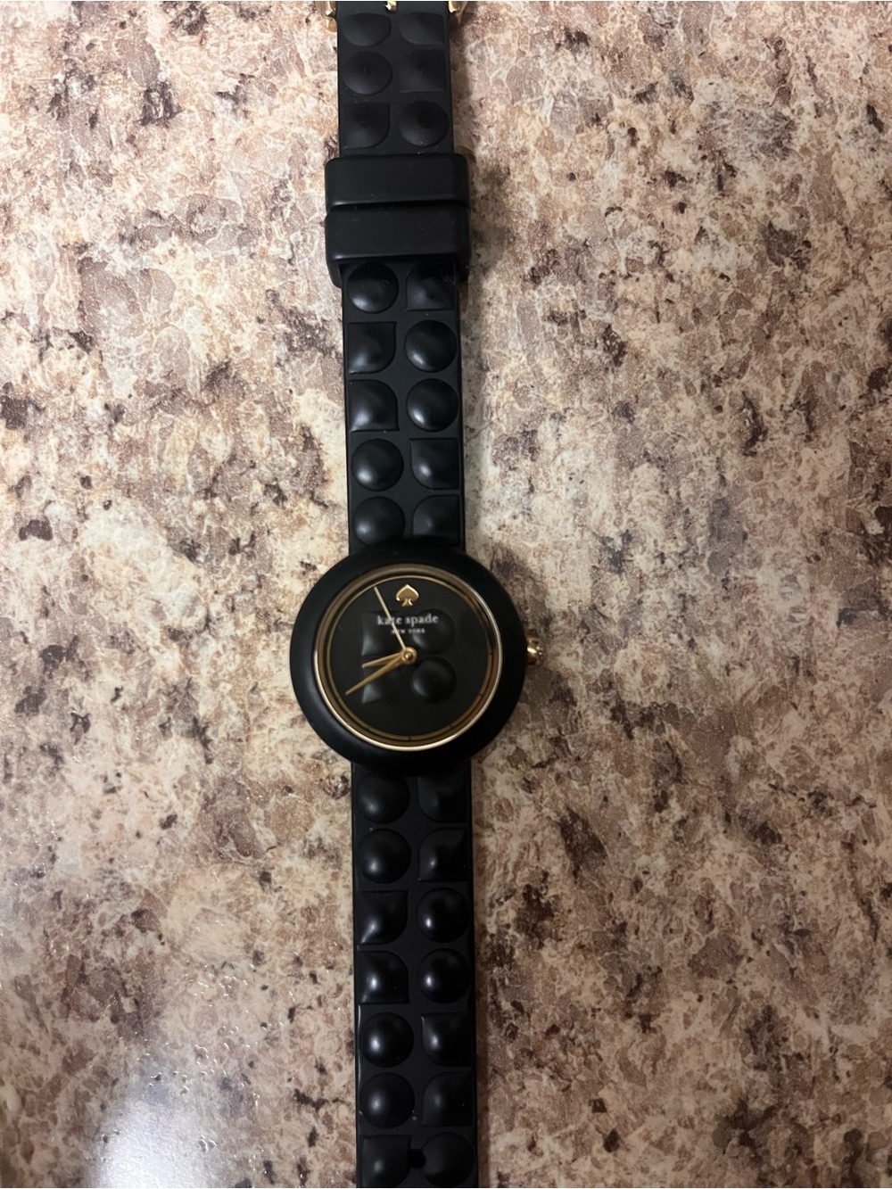 kate spade Black Silicone Stud-Textured Watch with Gold Accents - Picture 2 of 3